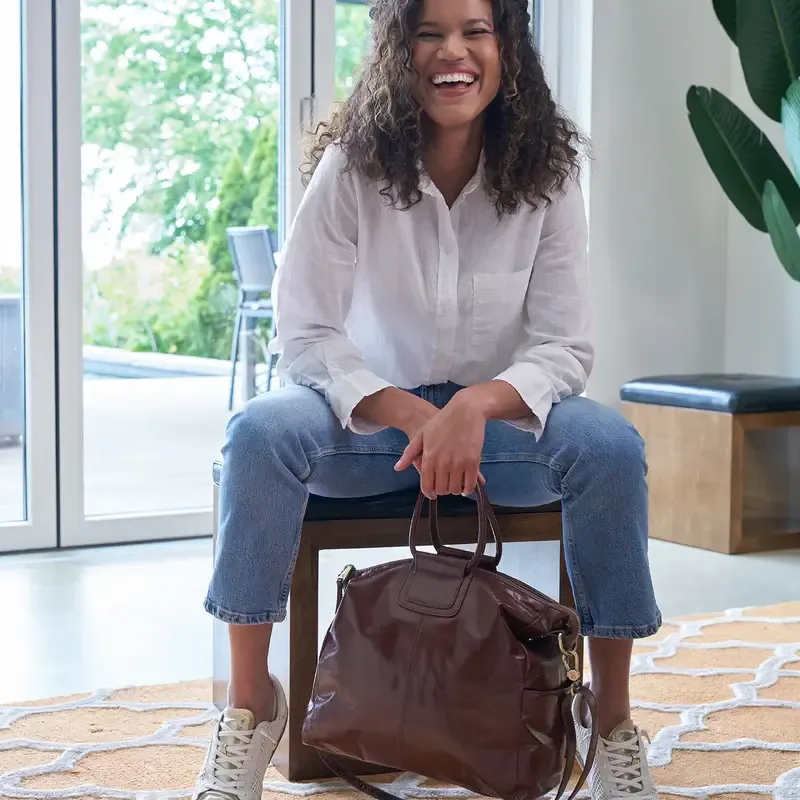 SHEILA Large Satchel - Polished Leather