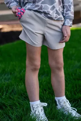 Toddler Everyday Short - Light Khaki - American Flag Pocket