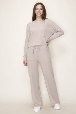 Knit Pants With Pockets &amp; Drawstring