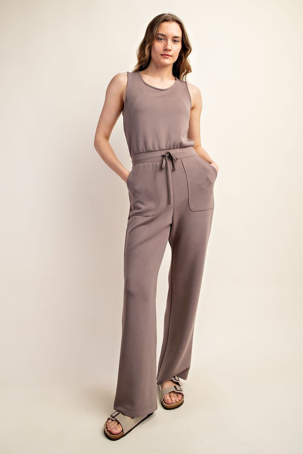 Sleeveless Full Length Jumpsuit