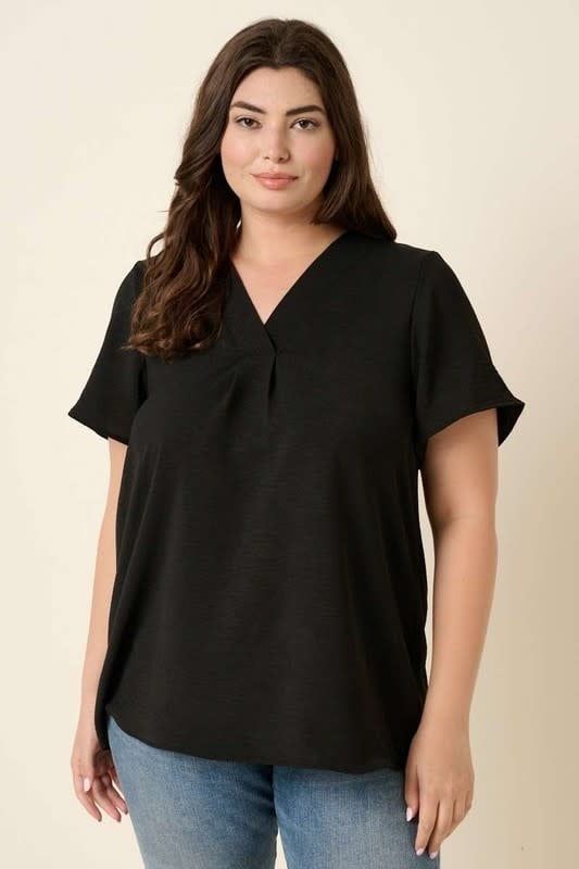 Short Sleeve V-Neck Blouse