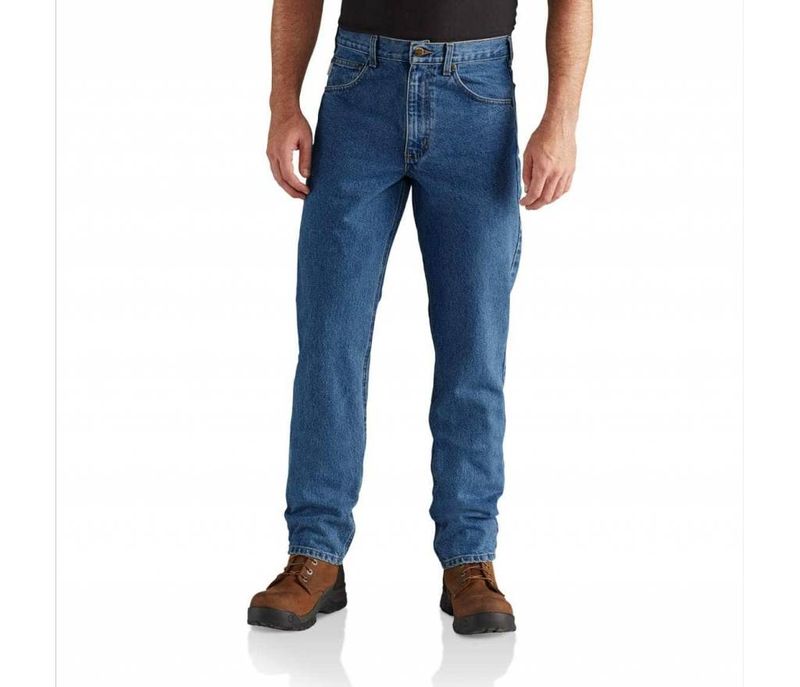 Straight/Traditional-Fit Tapered-Leg Jean