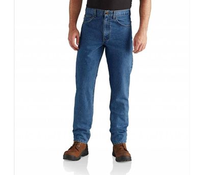 Straight/Traditional-Fit Tapered-Leg Jean