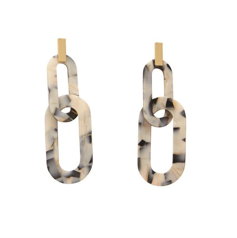 Resin Tortoise Shell Link Earrings