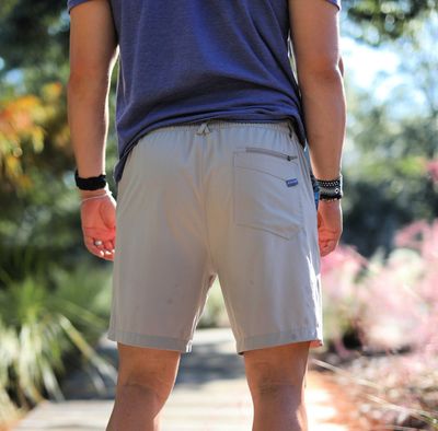 Cobblestone Khaki Everyday Shorts - Aztec Pockets