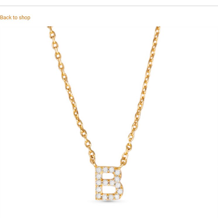 Gold CZ Initial Necklace 