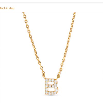 Gold CZ Initial Necklace 