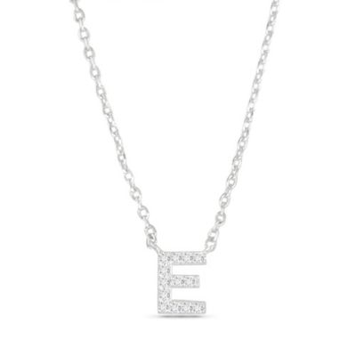 Silver CZ Initial Necklace