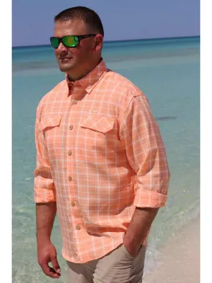 Coastal Plaid Long Sleeve LS Button Down Shirt