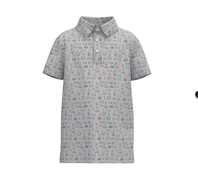 Youth Level Up Printed Polo