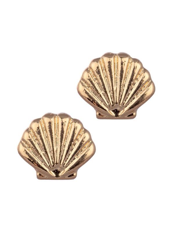 Gold Seashell Stud Earrings