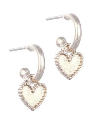 Silver Huggie &amp; Heart Earrings