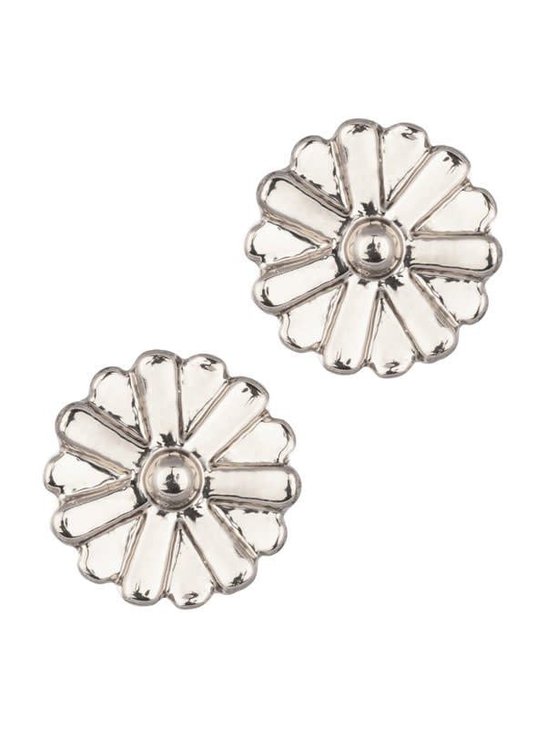 Silver Flower Stud Earrings