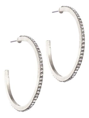 Silver Large Crystal Hoop Earrings