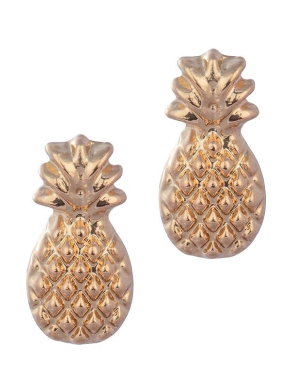 Gold Pineapple Stud Earrings