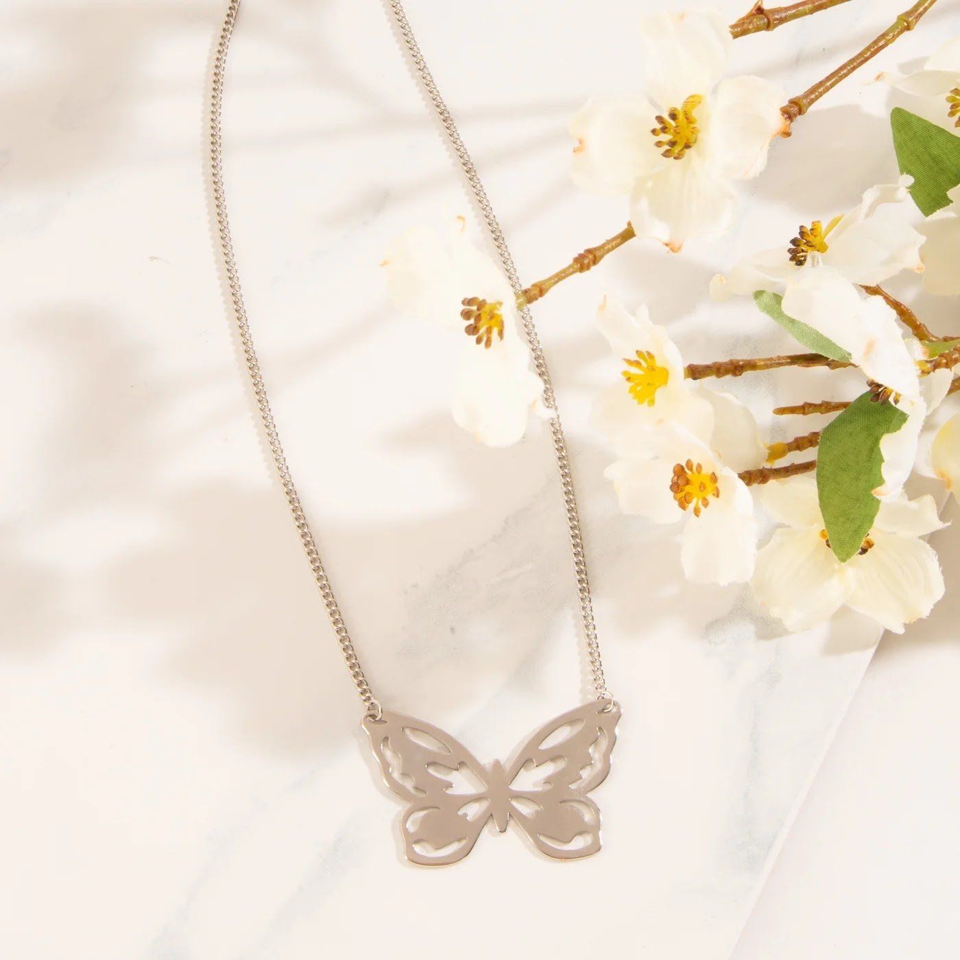 Silver Butterfly Necklace