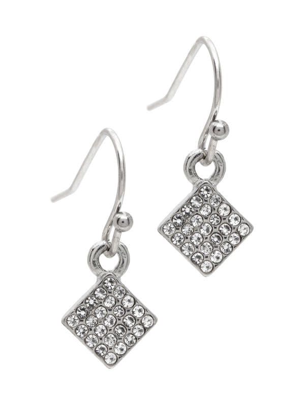 Crystal Square Drop Earrings