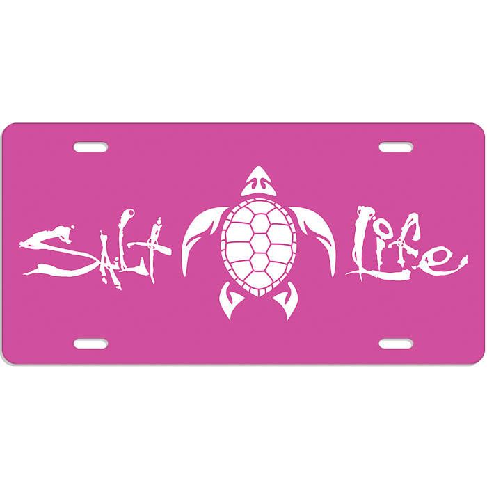 Signature Turtle License Plate-Pink