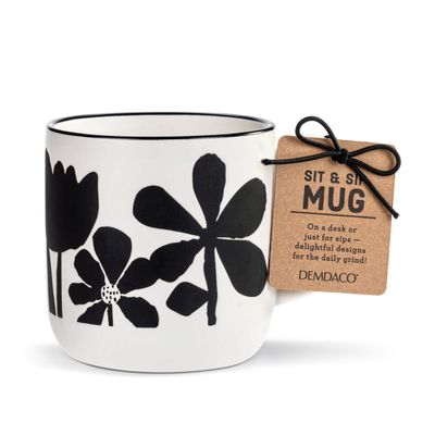 New Bold Floral White Mug