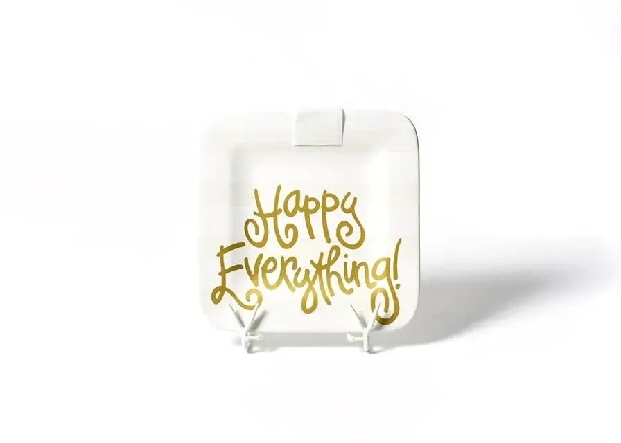 Happy Everything White Mini Square Platter