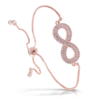 Ice Blu Infinity Pull-Cord Bracelet - Rosegold