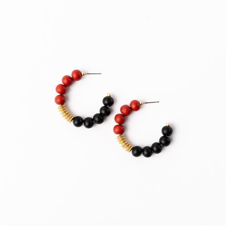 Earrings Kelly Red &amp; Black - Medium