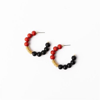 Earrings Kelly Red &amp; Black - Medium