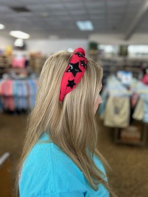 Headband - Emma Red &amp; Black