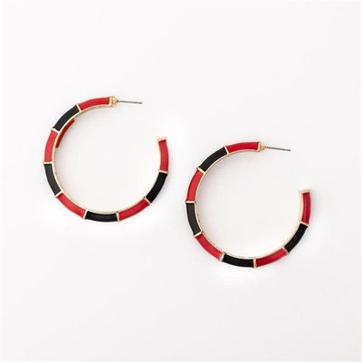 Earrings Ashlynn Red &amp; Black - Large