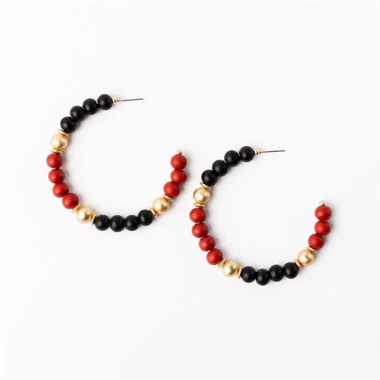 Earrings Janette Red &amp; Black - Large