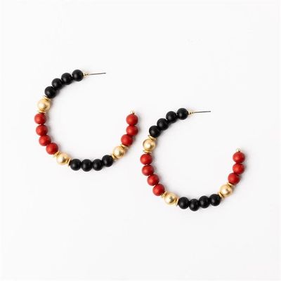 Earrings Janette Red &amp; Black - Large