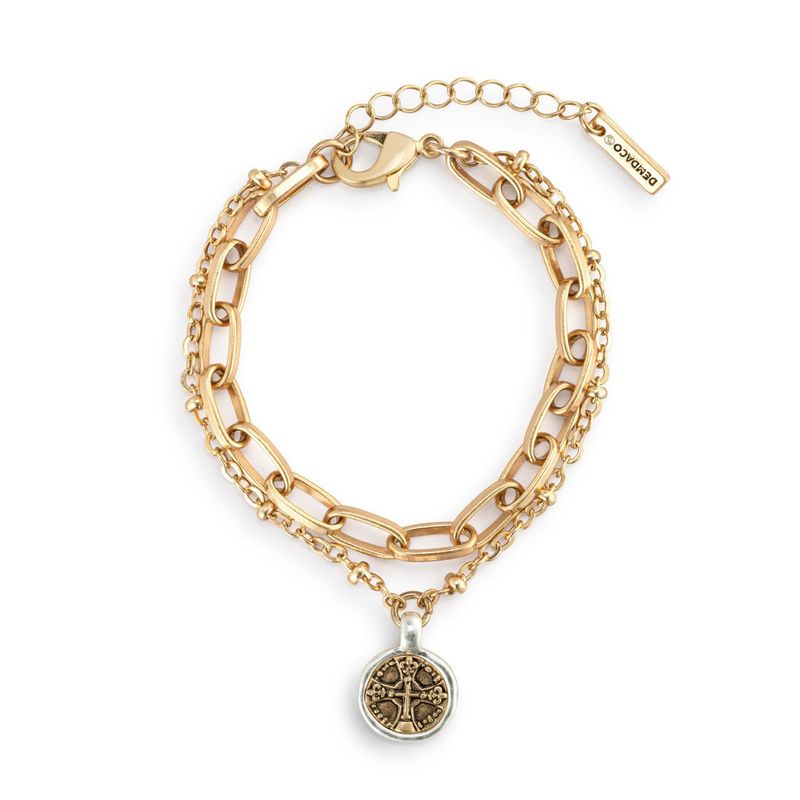 Wrapped In Prayer Layer Bracelet-Gold