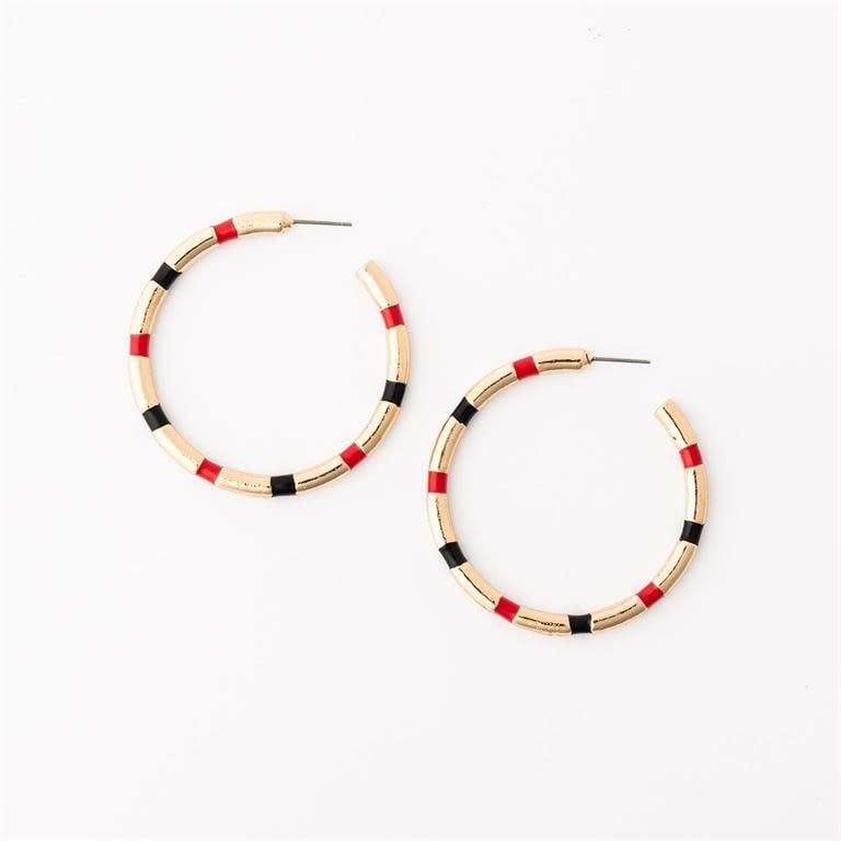 Earrings Nellie Red &amp; Black - Large