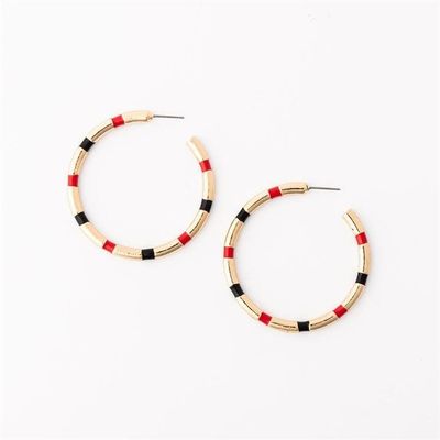 Earrings Nellie Red &amp; Black - Large