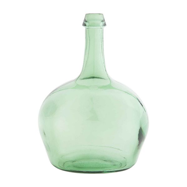 Green Bottleneck Glass Vase