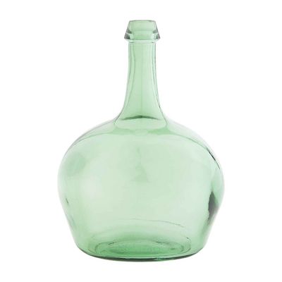 Green Bottleneck Glass Vase