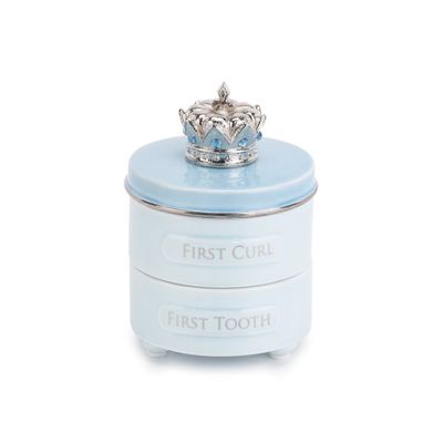 Blue First Tooth &amp; Curl Keepsake Box
