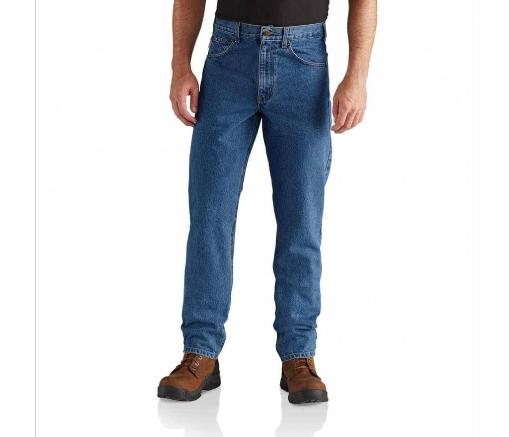 Straight/Traditional-Fit Tapered-Leg Jean, Color: Dark Stonewash, Size: 30 30