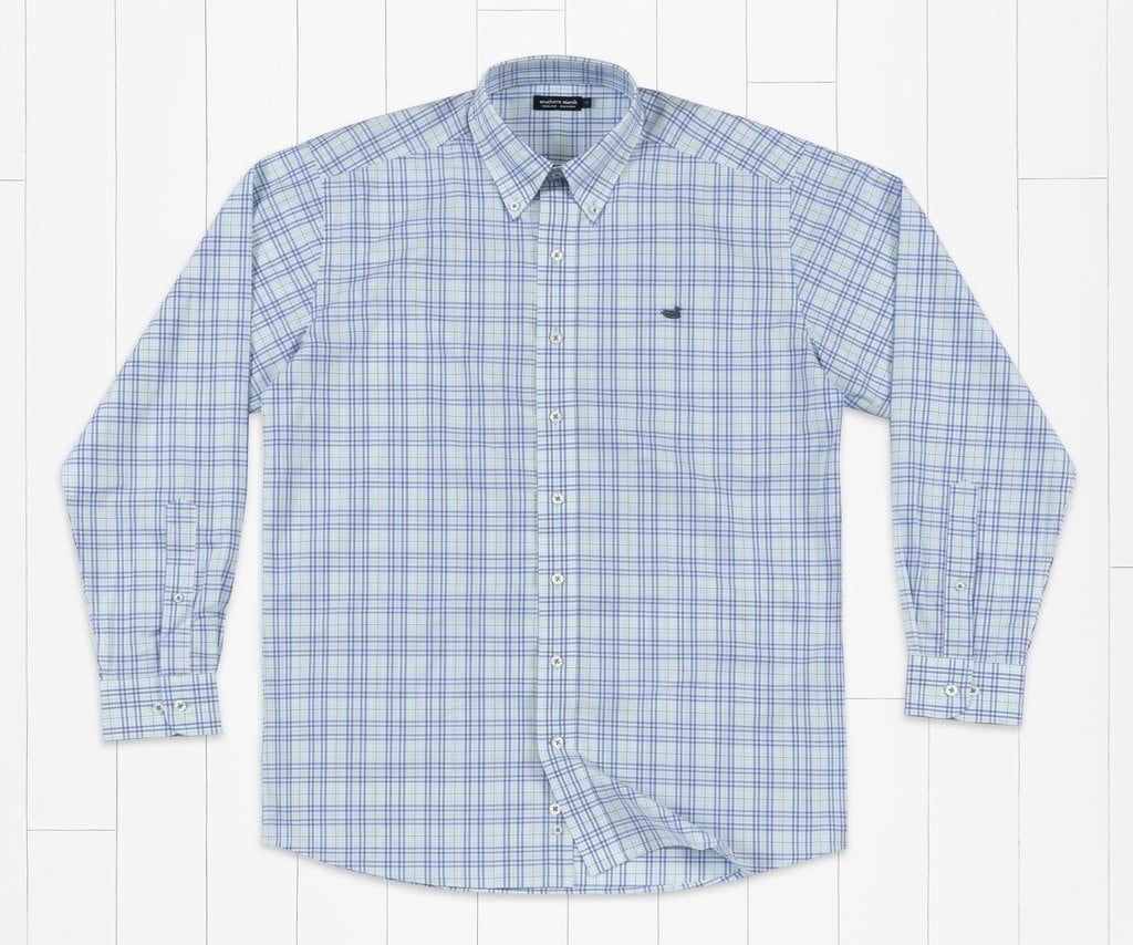 Charlotte Windowpane  Dress Shirt, Color: Blue &amp; Mint, Size: S
