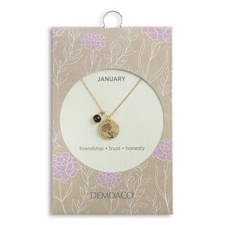 Birthstone Charm Necklace , Month: January