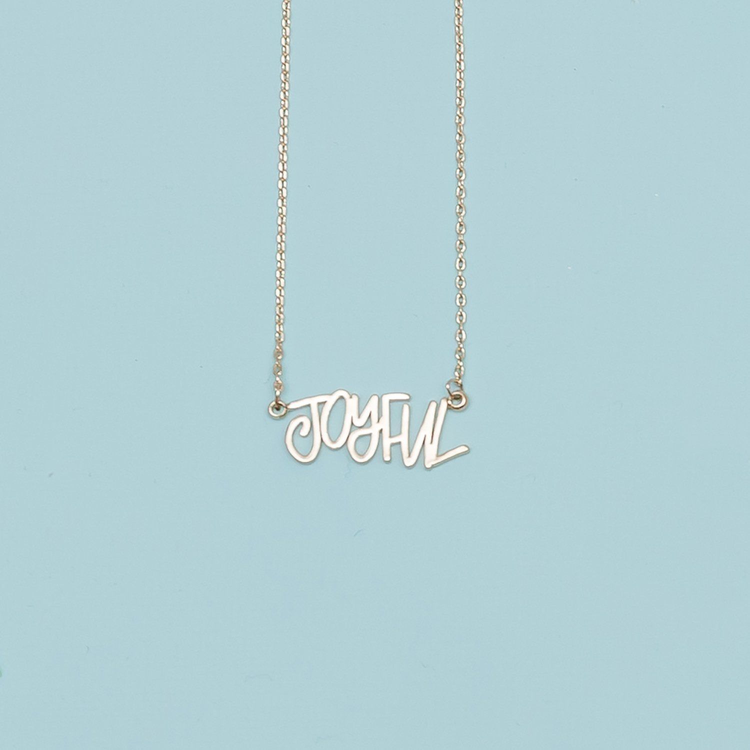 ASWN Gold Luxe Necklaces, Message: Joyful