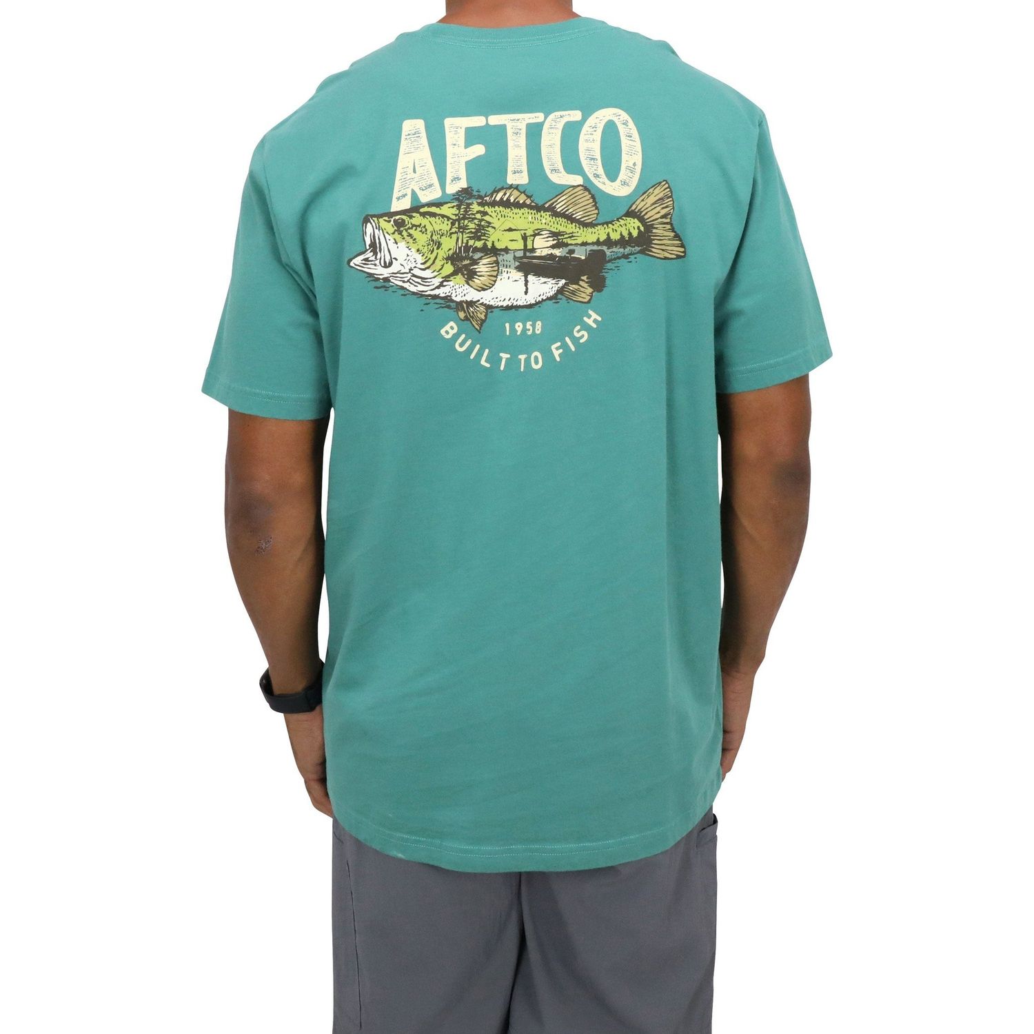 Wild Catch SS T-Shirt, Color: Bottle Green Heather, Size: S