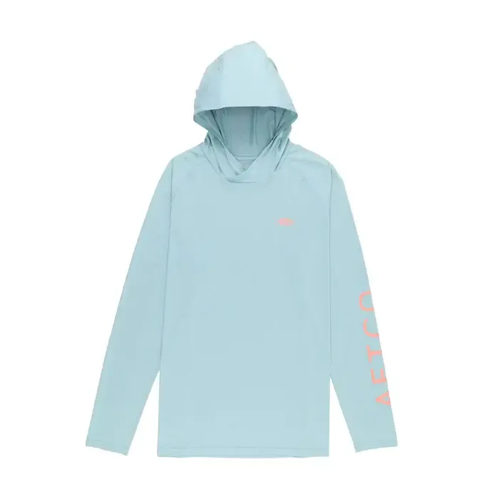 Samurai Heathered LS Hooded T-Shirt, Color: Bahama Heather, Size: S