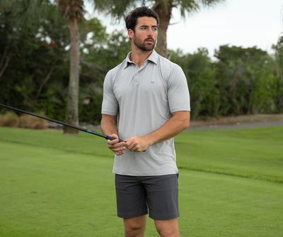 Biscayne Heather Performance Polo, Color: Light Gray, Size: S
