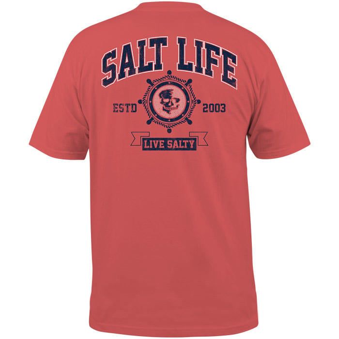 Seafarer Short Sleeve Pocket Tee, Color: Burnt Coral, Size: S