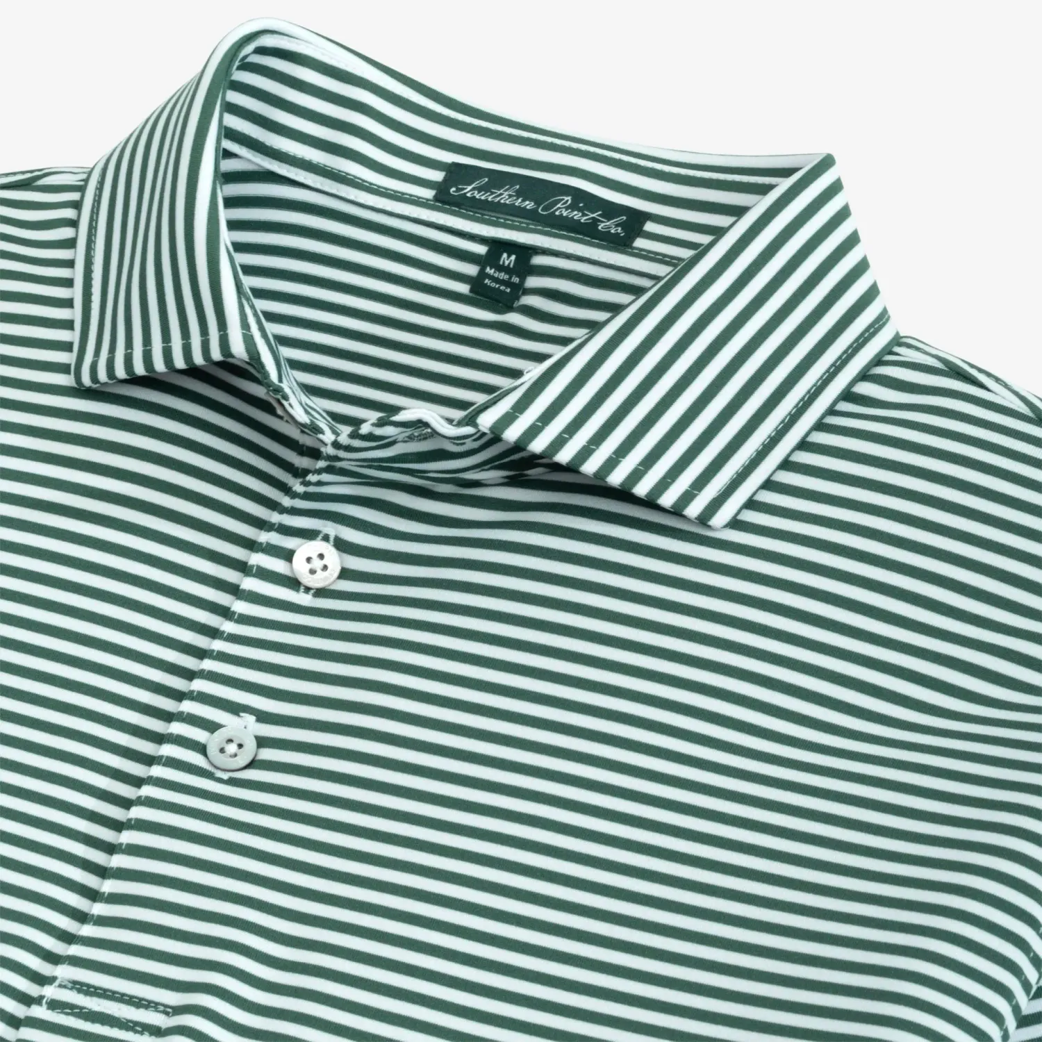 Youth Hinton Stripe Polo, Color: Green/White, Size: YXXS
