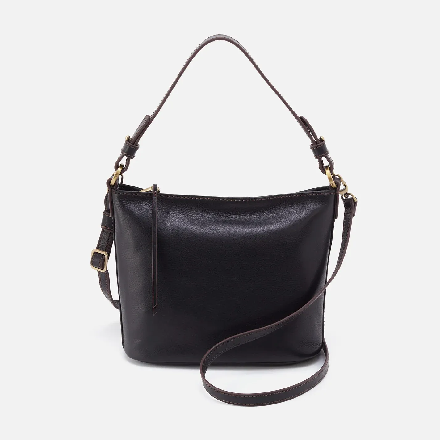 BELLE Convertible Shoulder Bag - ARTISAN LEATHER, Color: Black