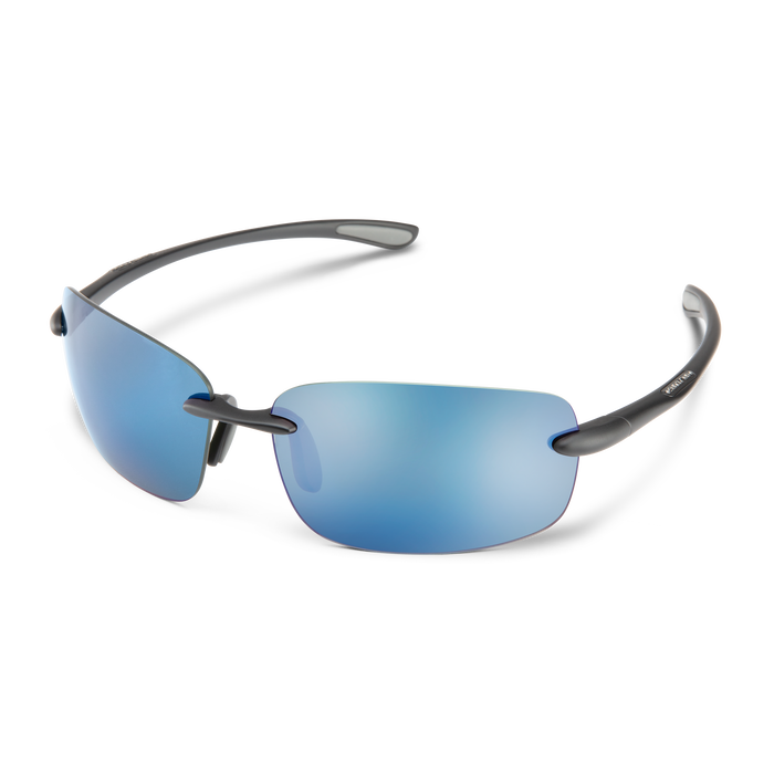 Topline, Frame Color: Matte Black, Lens Color: Polarized Blue Mirror