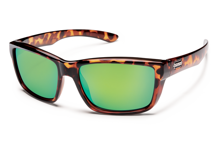 Mayor, Frame Color: Tortoise, Lens Color: Polarized Green Mirror