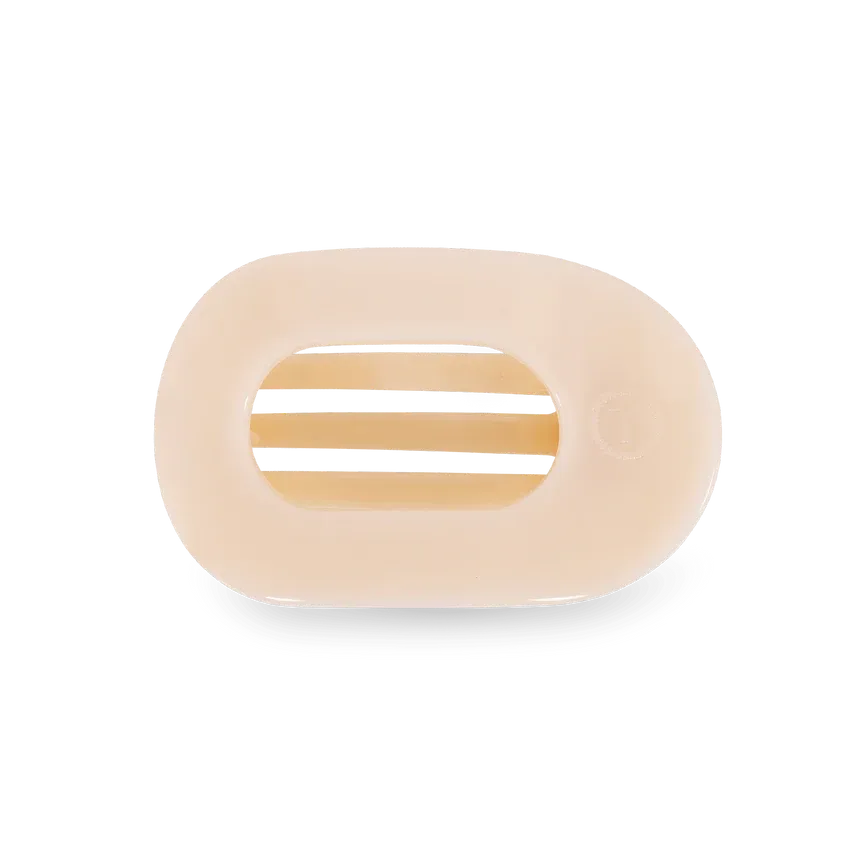 Teleties - Small Flat Round Hair Clip, Color: Almond Beige